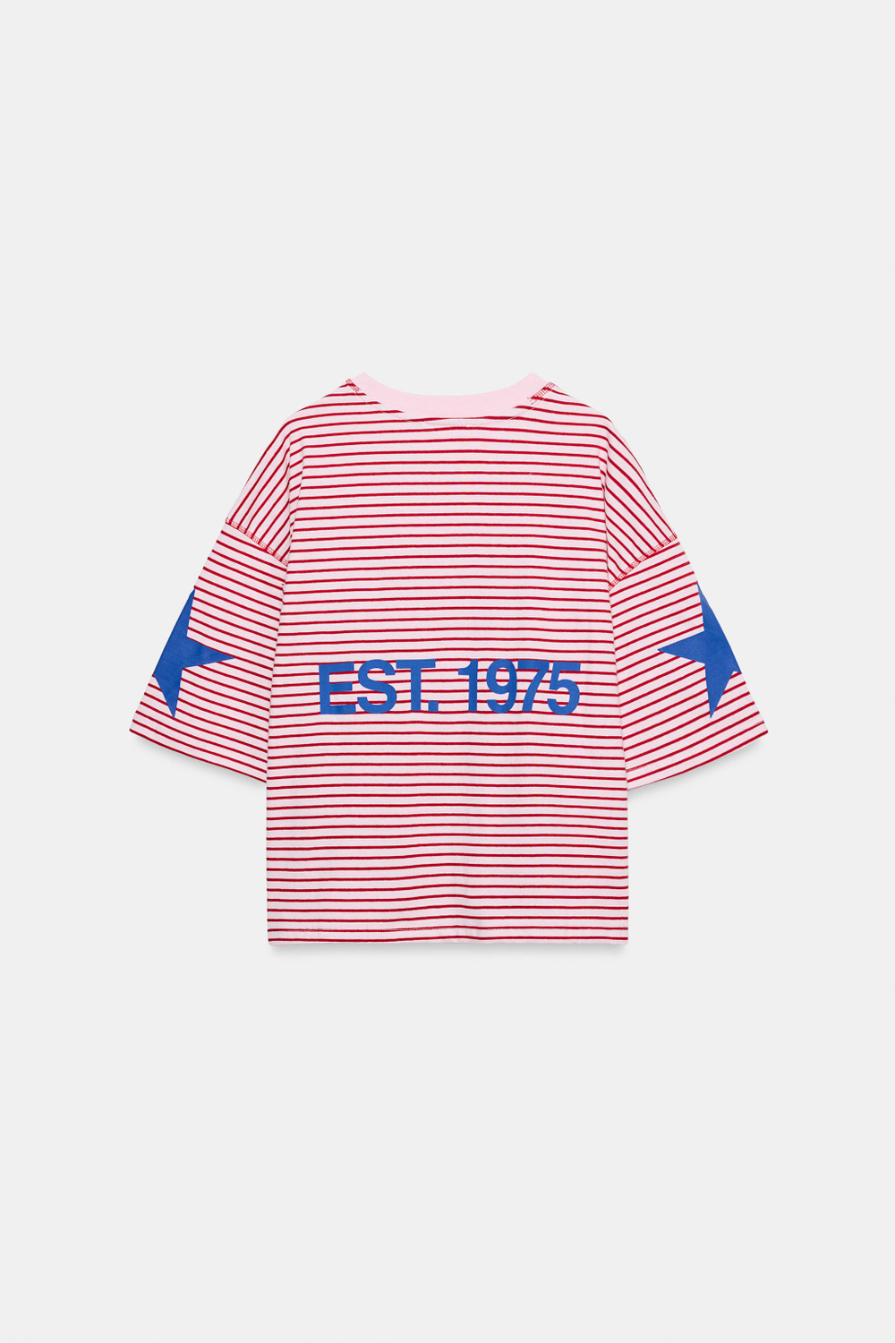 ФУТБОЛКА ОВЕРСАЙЗ В ПОЛОСКУ С НАДПИСЬЮ — ZARA