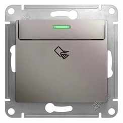Выключатель карточный с подсветкой, без задержки отключения Systeme Electric Glossa Платина GSL001269