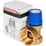 Клапан предохранительный ROMMER - 3/4", сброс 1" (ВР/ВР, Tmax 110°C, 6 бар)