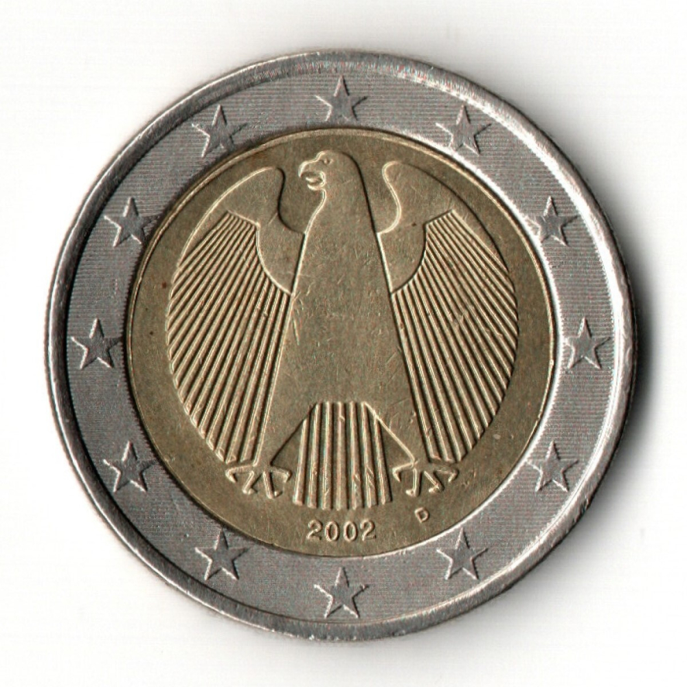 2 евро 2002 год Германия Федеральный орел VF