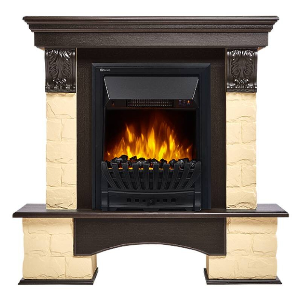 Портал Firelight Forte Classic камень бежевый, шпон венге