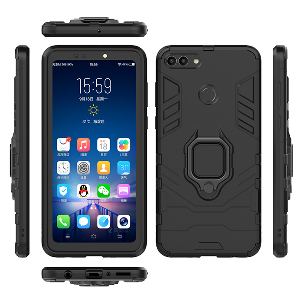 Противоударный чехол с кольцом Panther Case для Huawei Y9 (2018) / Enjoy 8 Plus
