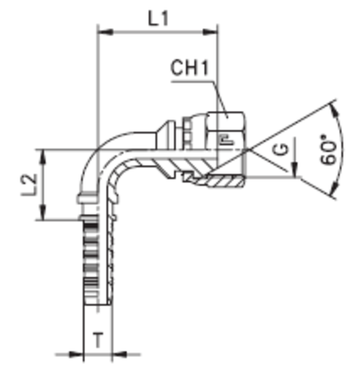 Фитинг DN 05 BSP (Г) 1/4 (90)