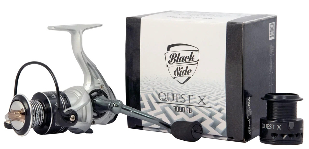 Катушка для спиннинга Black Side Quest X 2500FD (5+1 подш.) для рыбалки безынерционная + шпуля. Товар уцененный