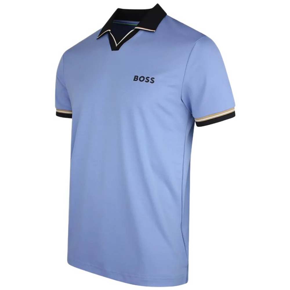 Мужское теннисное поло BOSS TOC Serve 2 - light/pastel blue