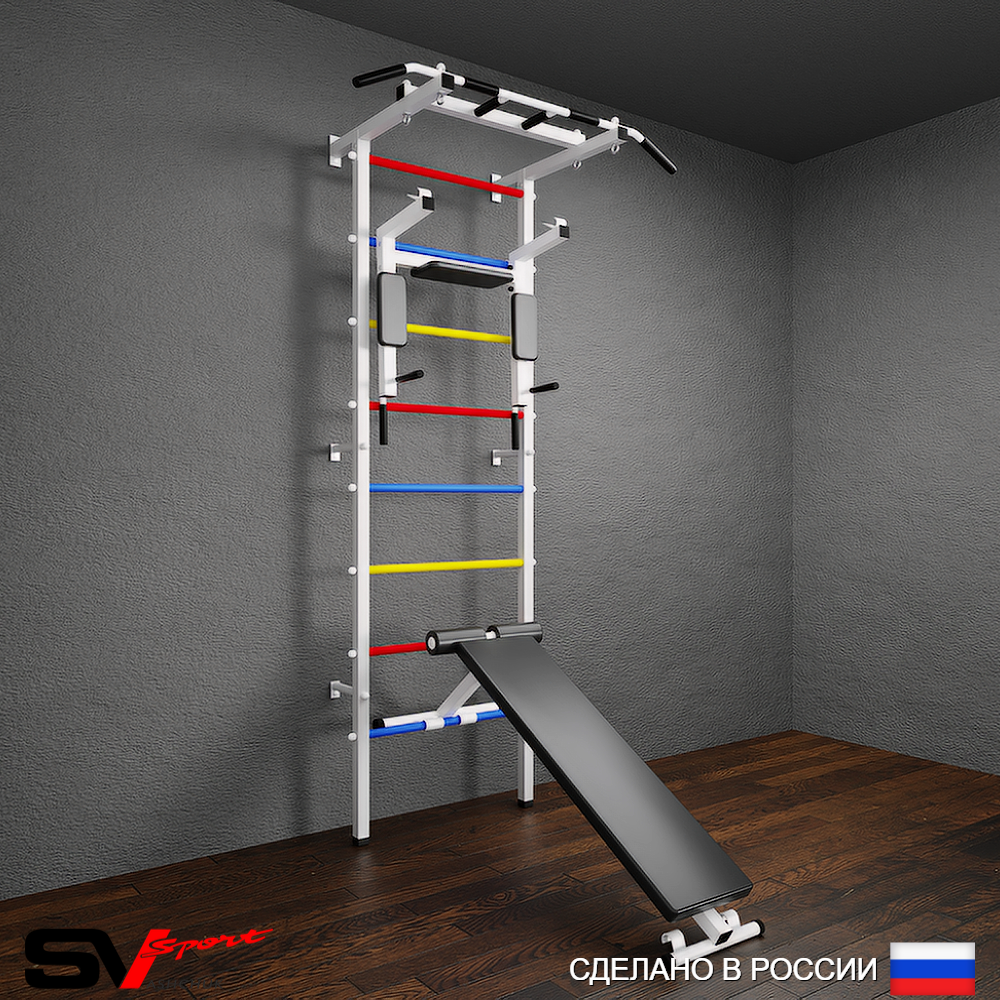 чШведская стенка Sv Pro 804 (Турник Pro/Брусья/стойка/Скамья)
