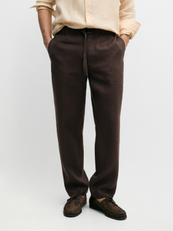 Massimo Dutti Льняные спортивные брюки, коричневый