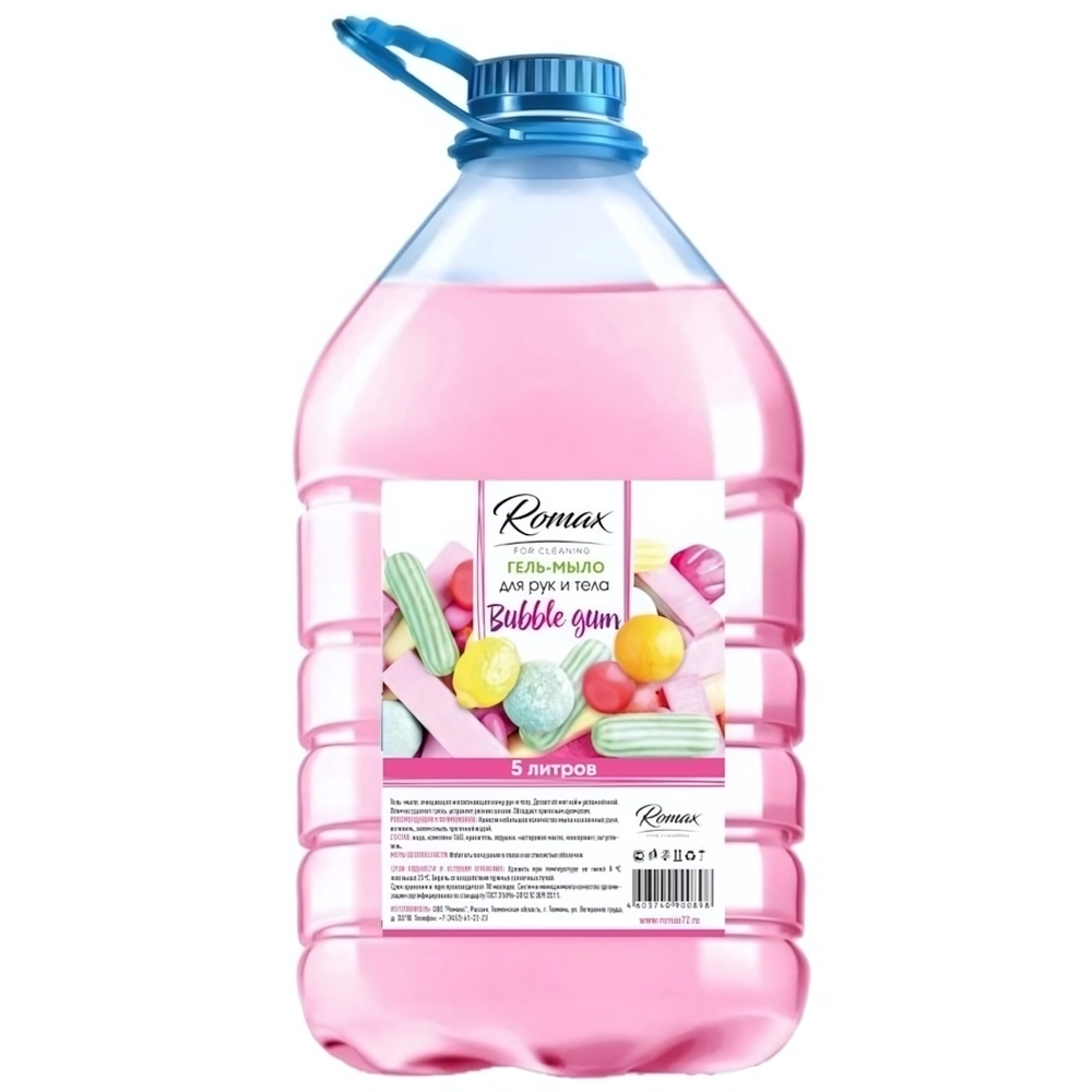 Гель-мыло жидкое «Bubble Gum» Romax, 5 л