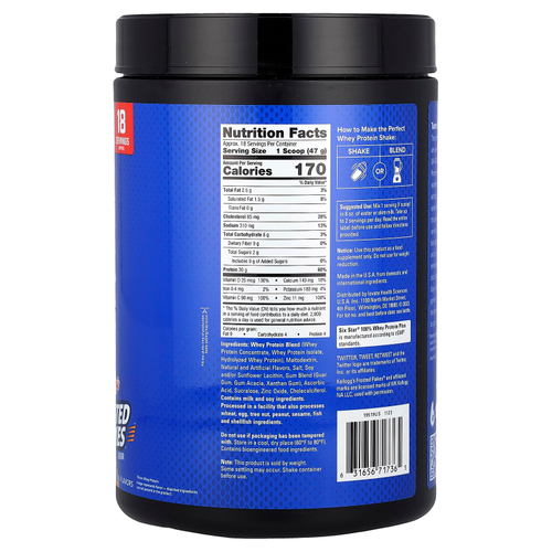 SIXSTAR, 100% Whey Protein Plus, замороженные хлопья от Kellog, 821 г (1,81 фунта)