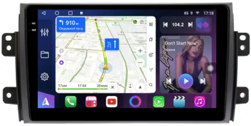 Магнитола для Suzuki SX4 1 2006-2014 - FarCar S500-TS10 монитор 9.5" QLED на Android 14, Быстрая, CarPlay, 4G SIM-слот