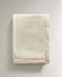 ZARA HOME ДЕТСКИЙ ПЛЕД ИЗ ХЛОПКА, ЭКРЮ