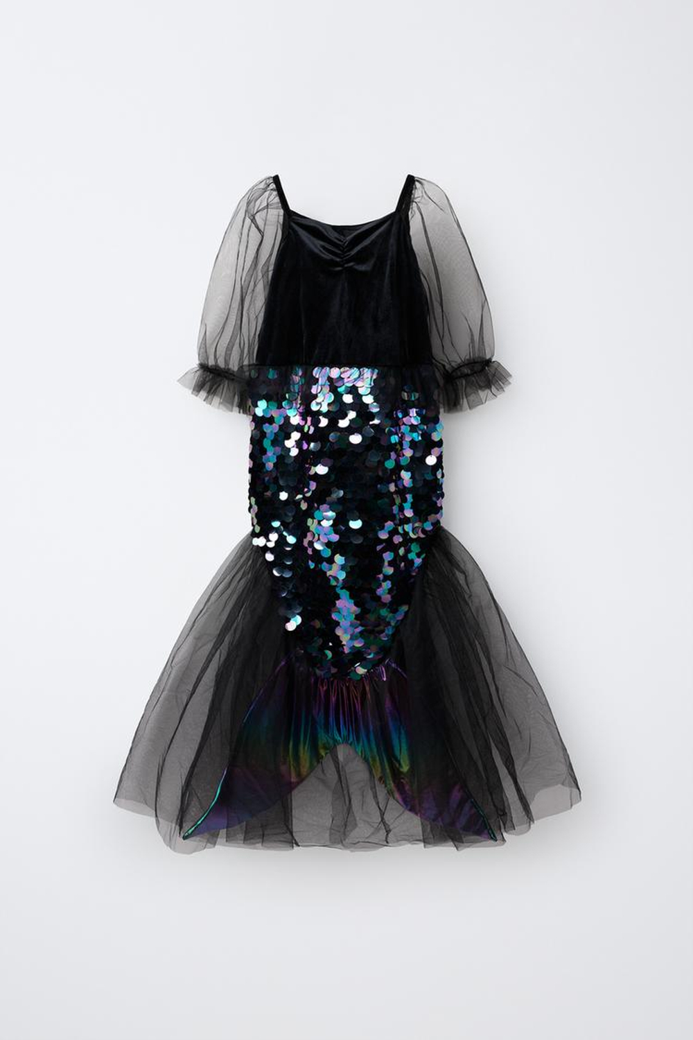 ZARA КОСТЮМ РУСАЛКИ С ПАЙЕТКАМИ, ЧЕРНЫЙ