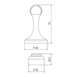 Упор дверной магнитный DSM-45 SN-3 мат.никель