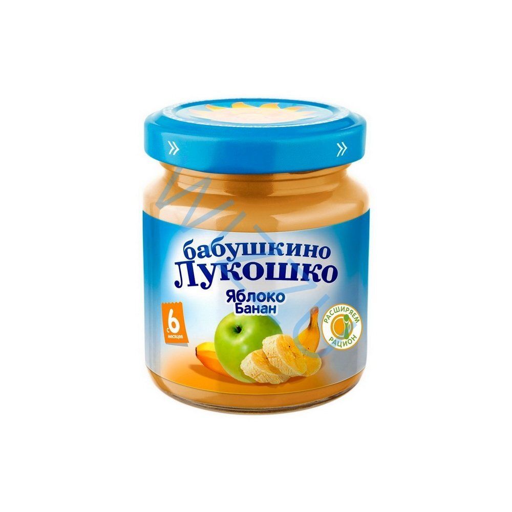Пюре фруктовое Бабушкино Лукошко яблоко-банан, 100 г