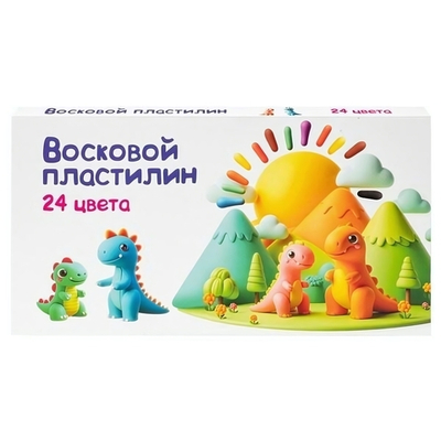 Восковой пластилин 24цв. по 15гр. (Genio Kids-art)