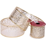 Лента для декорирования «Волшебные искры» 6,3 см, 2,7 м, Шампань