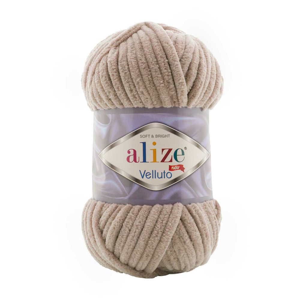 Пряжа Alize (Ализе) Velluto / уп.5 мот. по 100 г, 68м, 530 бежевый A