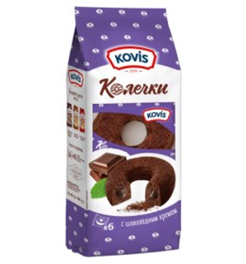 Колечки Kovis с шоколадным кремом 240г (6шт)