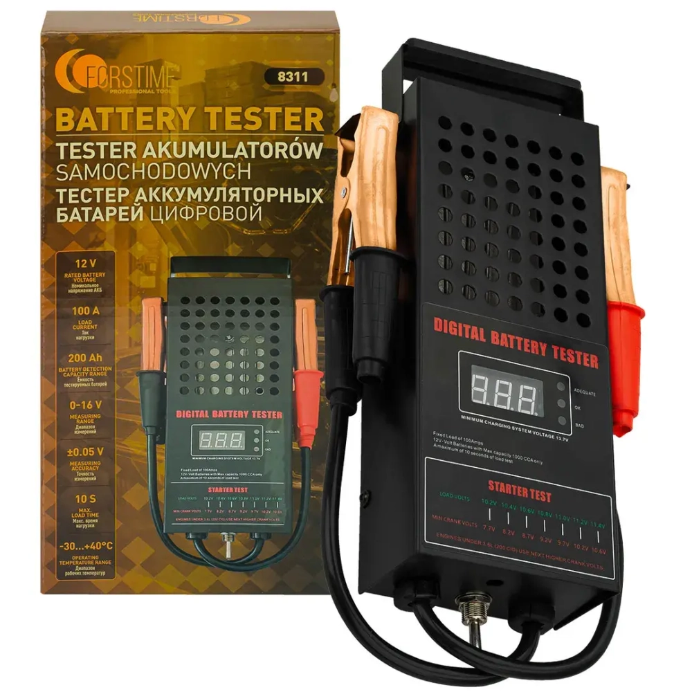 Тестер аккумуляторных батарей цифровой (12V, 100А) FORSTIME FT-8311