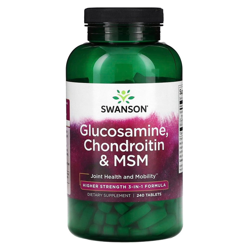 Swanson Vitamins, глюкозамин, хондроитин и МСМ, 240 таблеток