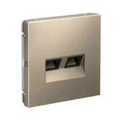 Розетка компьютерная RJ45 + RJ45, Cat 5e Systeme Electric ArtGallery Шампань GAL000585