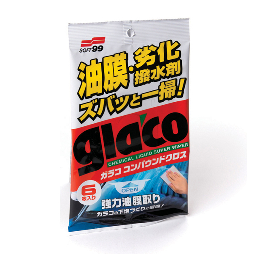 Салфетки для стекол очищающие Glaco Compound Sheet, 6 шт 04063