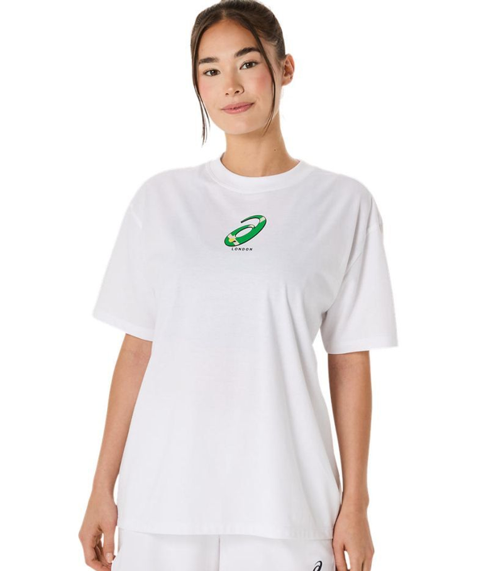 Женская теннисная футболка Asics Court Graphic Short Sleeve - белый