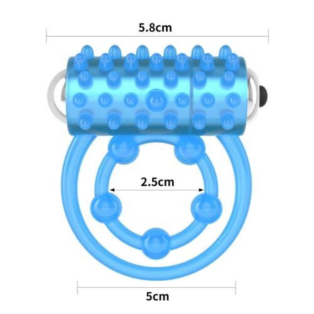 Голубое, светящееся в темноте виброкольцо Lumino Play Vibrating Penis Ring (Цвет: голубой)
