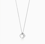 Подвеска из серебра 925 Tiffany 💠, 2 сердца с бриллиантом и  эмалью . В наличии