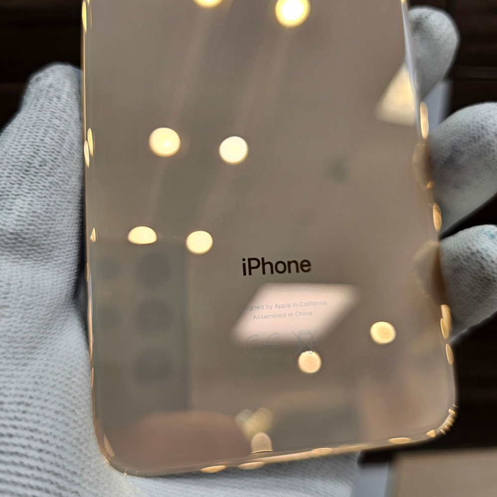 Крышка для iPhone XS Max - задняя стеклянная панель "премиум качество" (золотого цвета)