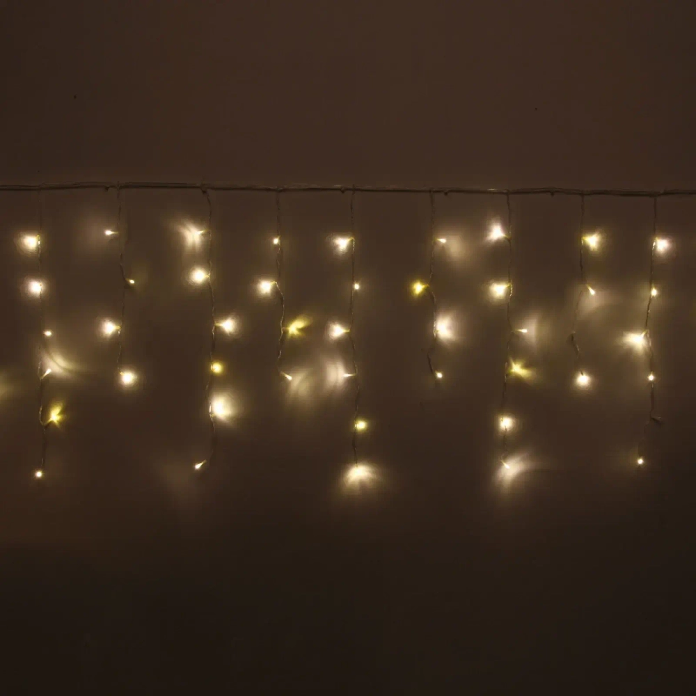 Гирлянда для дома БАХРОМА «Мерцание» ш1,5м* в30/50 см 48 ламп LED, прозрачн.пров, авторежим, IP-20, Теплый белый