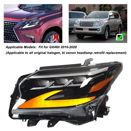 Передние светодиодные фары Lexus GX460 2014-2019 V1 type