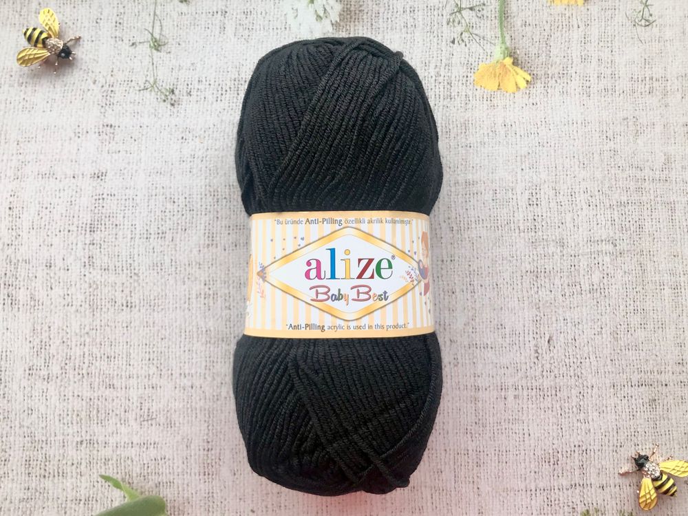 Пряжа ALIZE "Baby Best" 60 черный