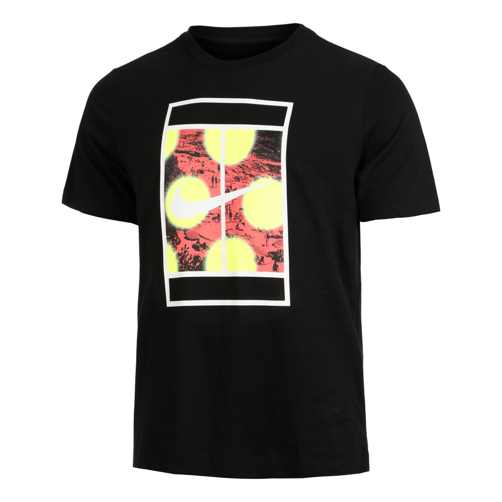 Мужское теннисное поло Nike Court Heritage RG T-Shirt Men - Black, Multicoloured