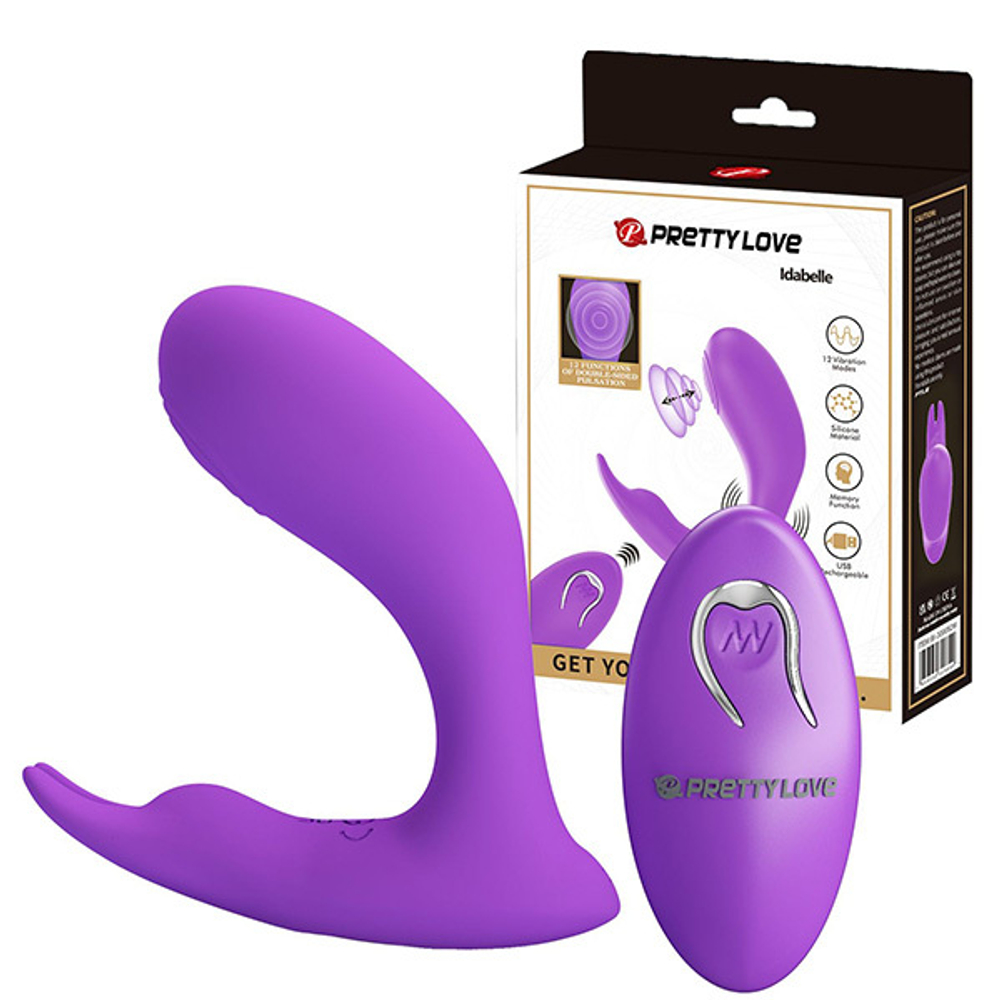 Фиолетовый стимулятор G-точки 10,1см с пультом ДУ Pretty Love Idabelle BI-300052W