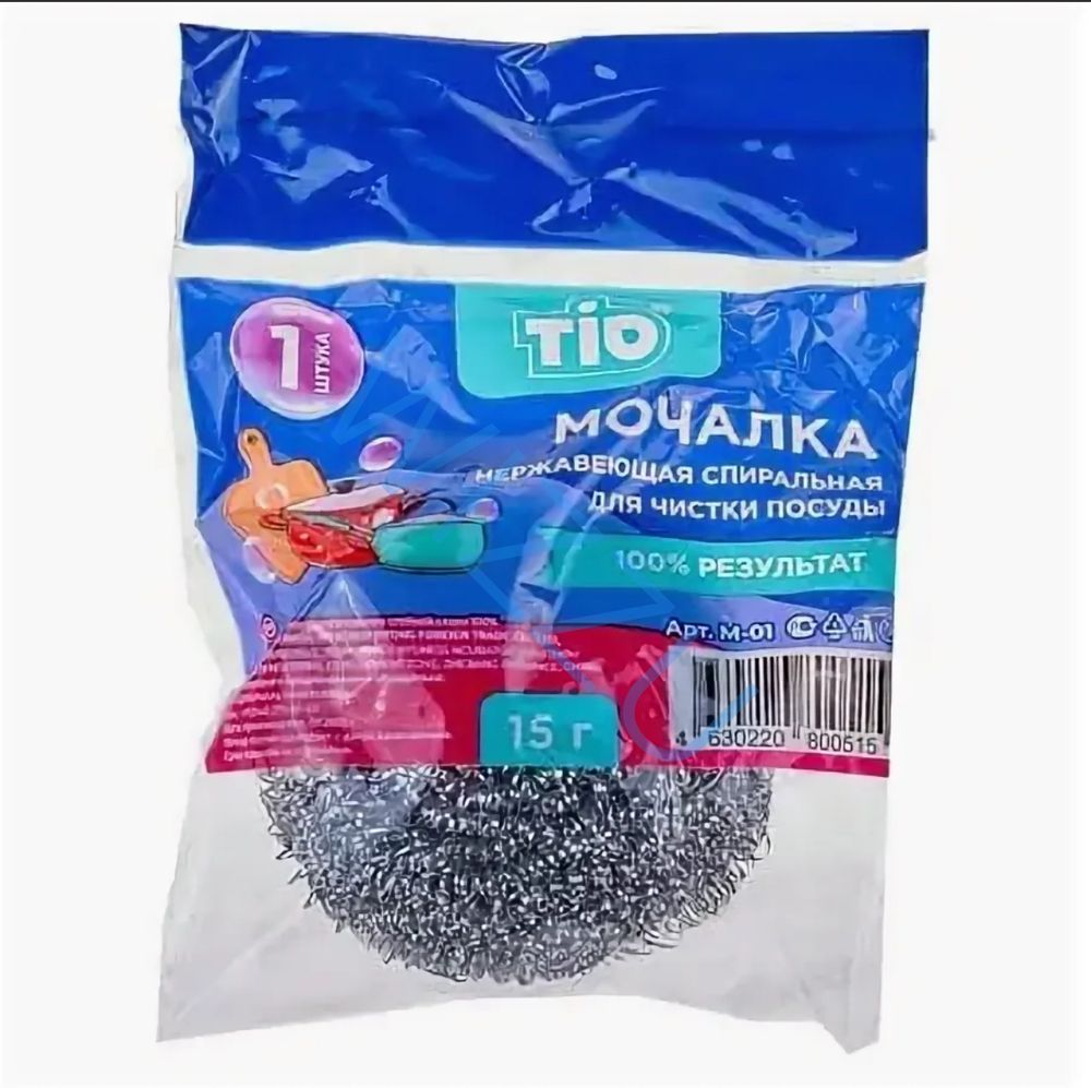 Мочалка нержавеющая спиральная TIO 15 гр  1 лента/12 шт