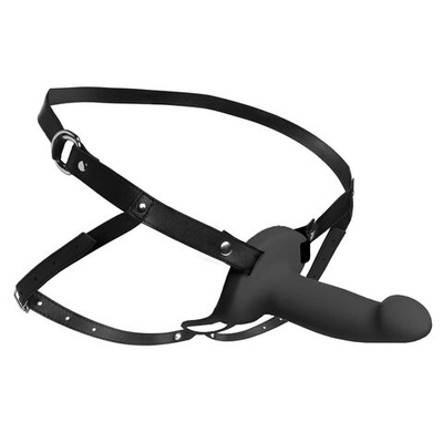 Черный полый страпон с вибрацией 2’’ Erection 28X Smooth Vibrating Silicone Penis Sheath (Цвет: черный)