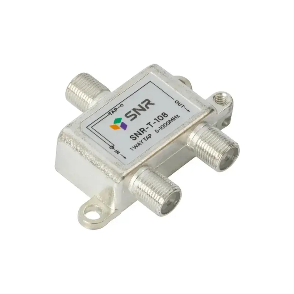 Ответвитель абонентский SNR-T-108 на 1 отвод, вносимое затухание IN-TAP 8dB.