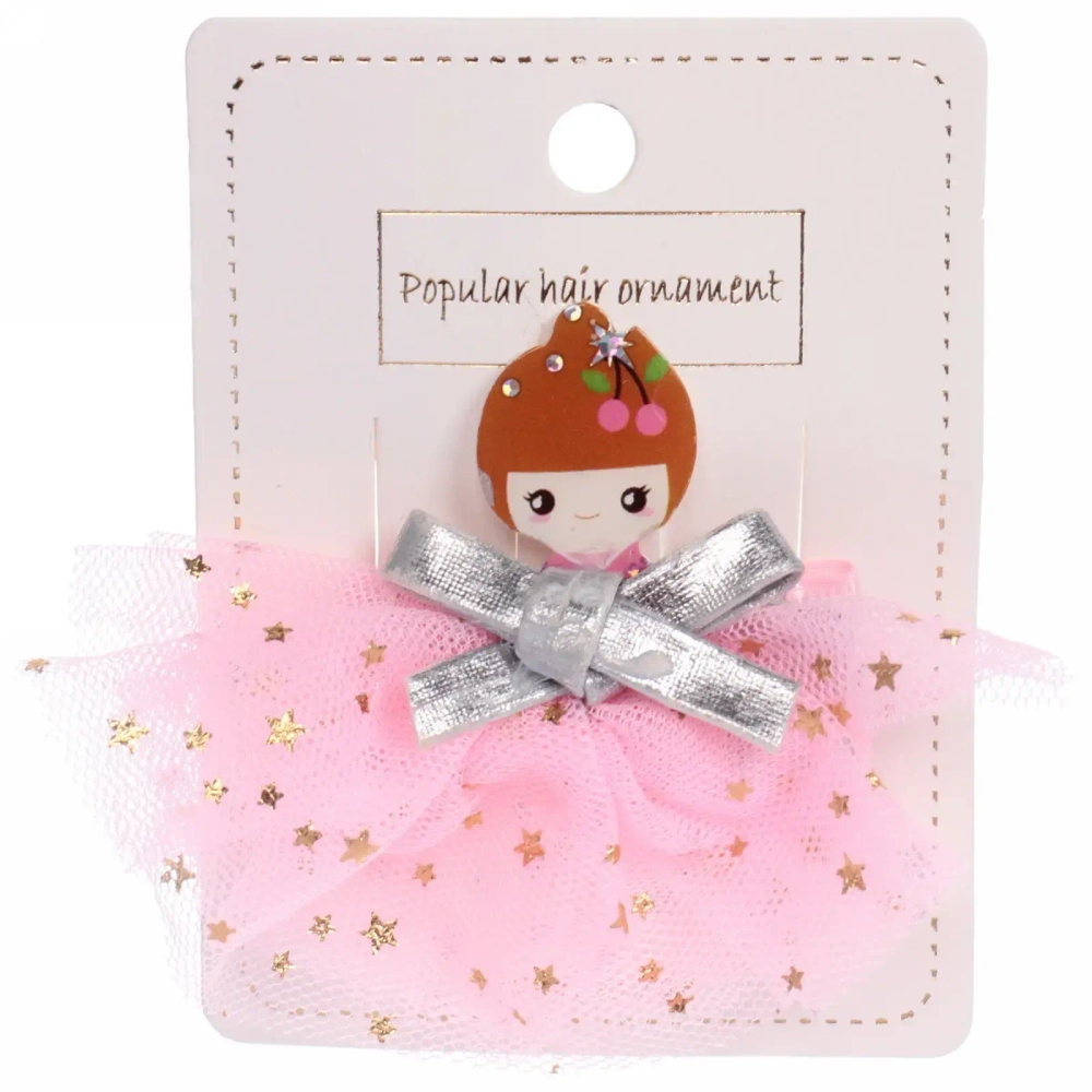 Зажим для волос детский «Японка”, микс 6 цветов, 8,5*6,5см