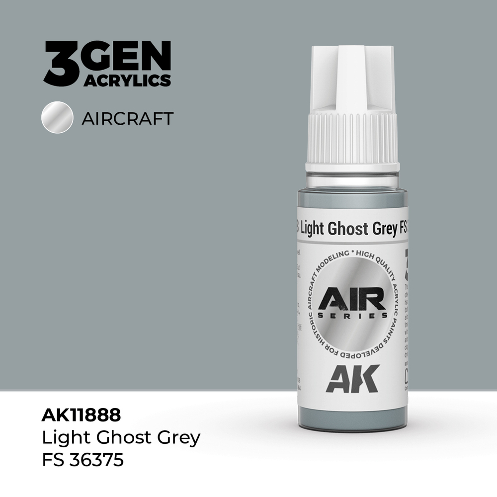Акриловая краска AK Interactive Light Ghost Grey FS 36375 3GEN AIR, 18мл