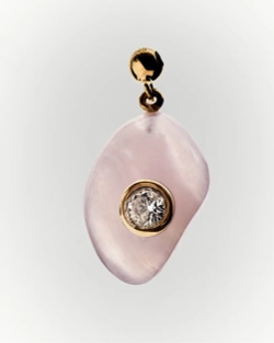 Подвеска-шарм Love Rose Quartz серебро 925 пробы покрытое золотом