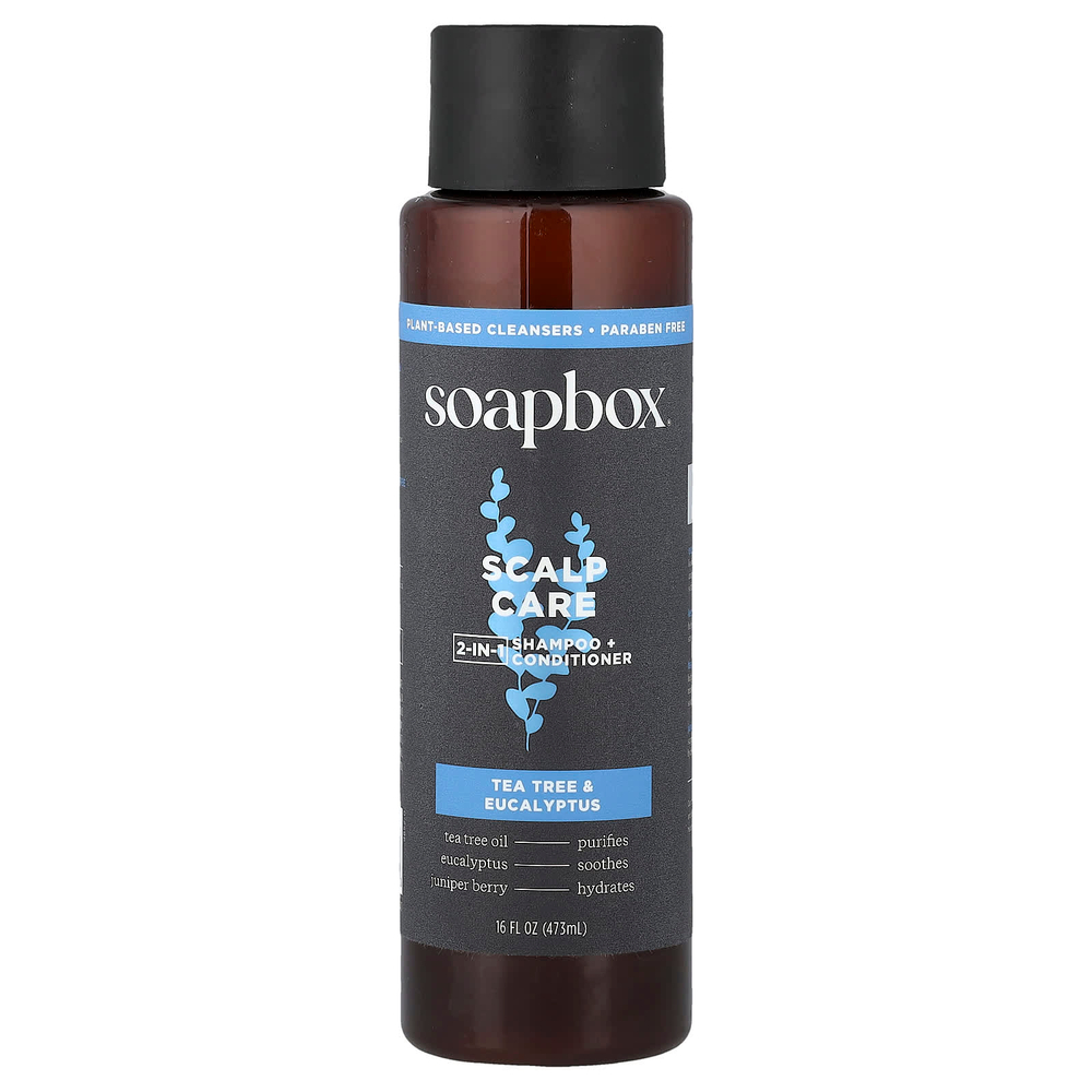 Soapbox, Scalp Care, 2 в 1, шампунь и кондиционер для волос, чайное дерево и эвкалипт, 473 мл (16 жидк. унций)