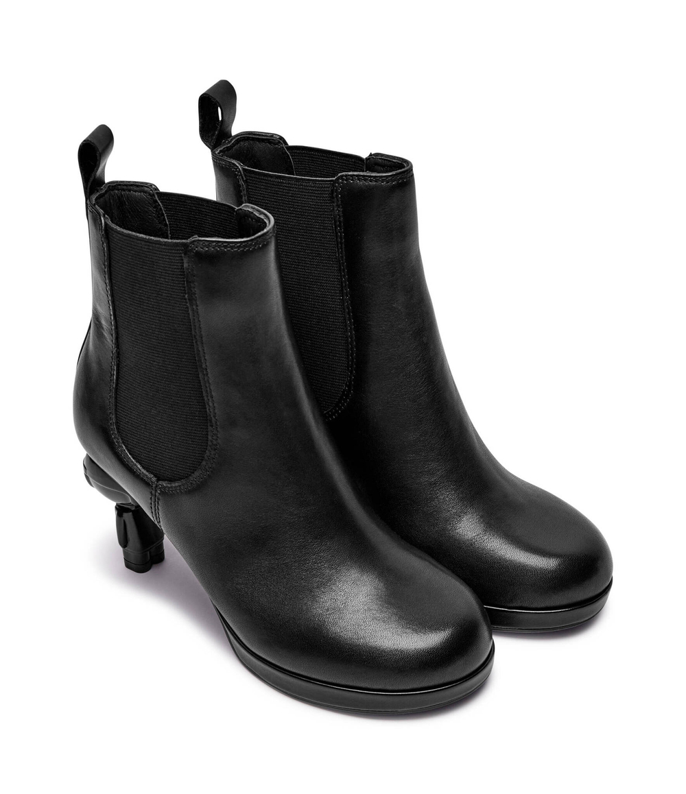 Кожаные ботильоны на каблуке IKON ISLAND Karl Lagerfeld - черный(KL39044)