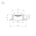 Профиль LINE-2308-F-2000 ANOD BLACK (Arlight, Алюминий)