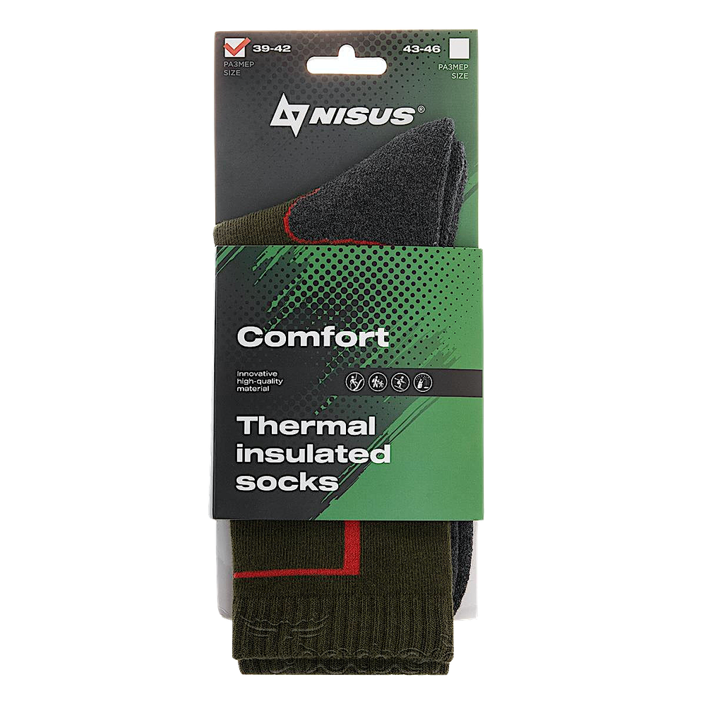 Носки Nisus N-976 Comfort Олива/Серый -