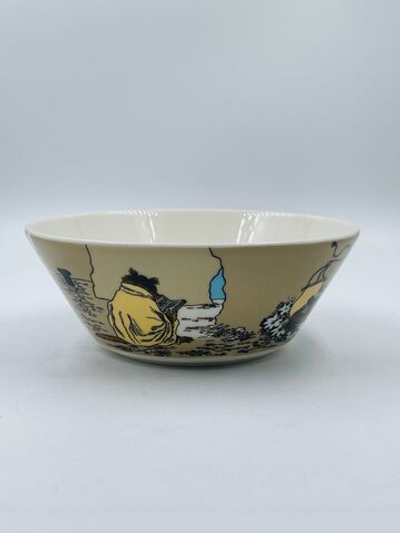 Тарелка глубокая Moomin Arabia "Piisamirota", бежевая, 15 см, фарфор Vitro