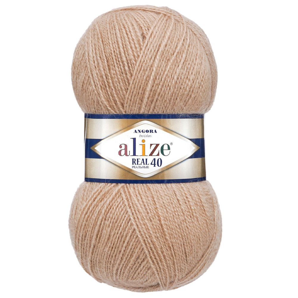 Пряжа Alize (Ализе) Angora Real 40 / уп.5 мот. по 100 г, 430м, 005 бежевый A