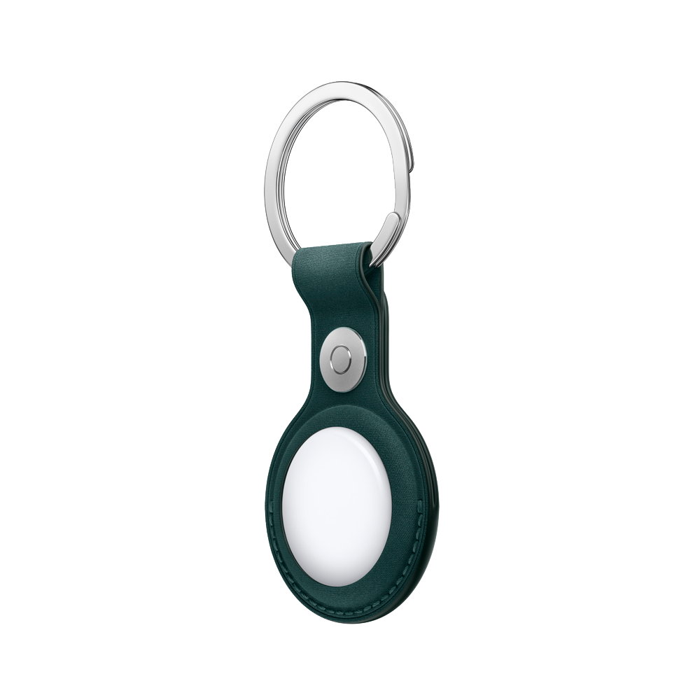 Тканевый брелок с заводным кольцом Apple FineWoven Key Ring для AirTag, Dark Green (Темно-зеленый)