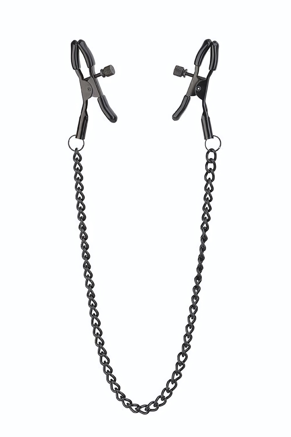 Черные зажимы на соски на цепочке Deluxe Nipple Clamps (Цвет: черный)