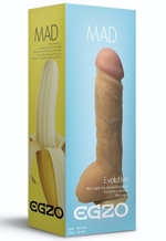 Большой реалистичный фаллоимитатор Mad Banana с мошонкой - 23,5 см. (Цвет: телесный)